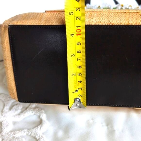 Cole Haan Spring 🌼Daisy Straw/Leather Mini Tote Bag - Picture 12 of 17
